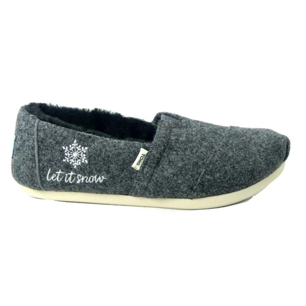 TOMS Gray Slip-On Shoes